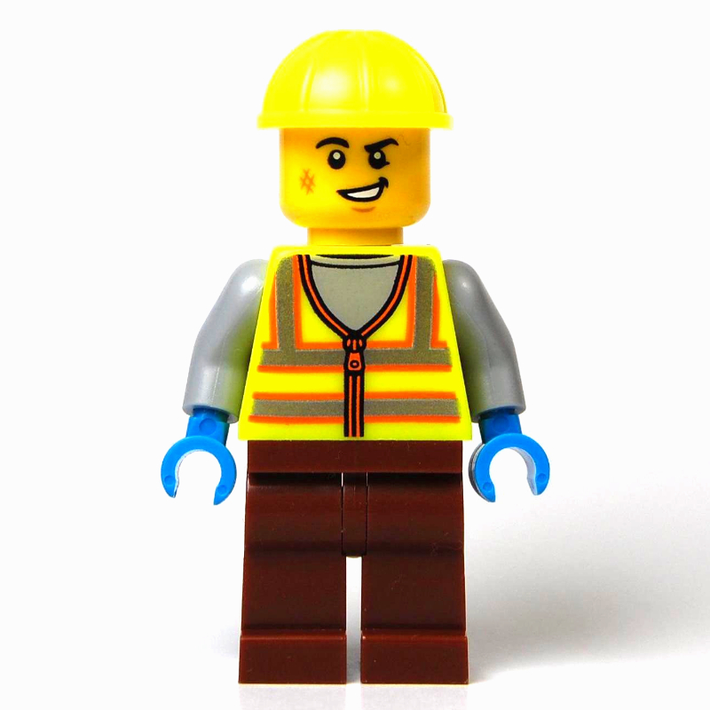 LEGO Mechanic, Vibrant Yellow Safety Vest and Helmet (fig-016383)