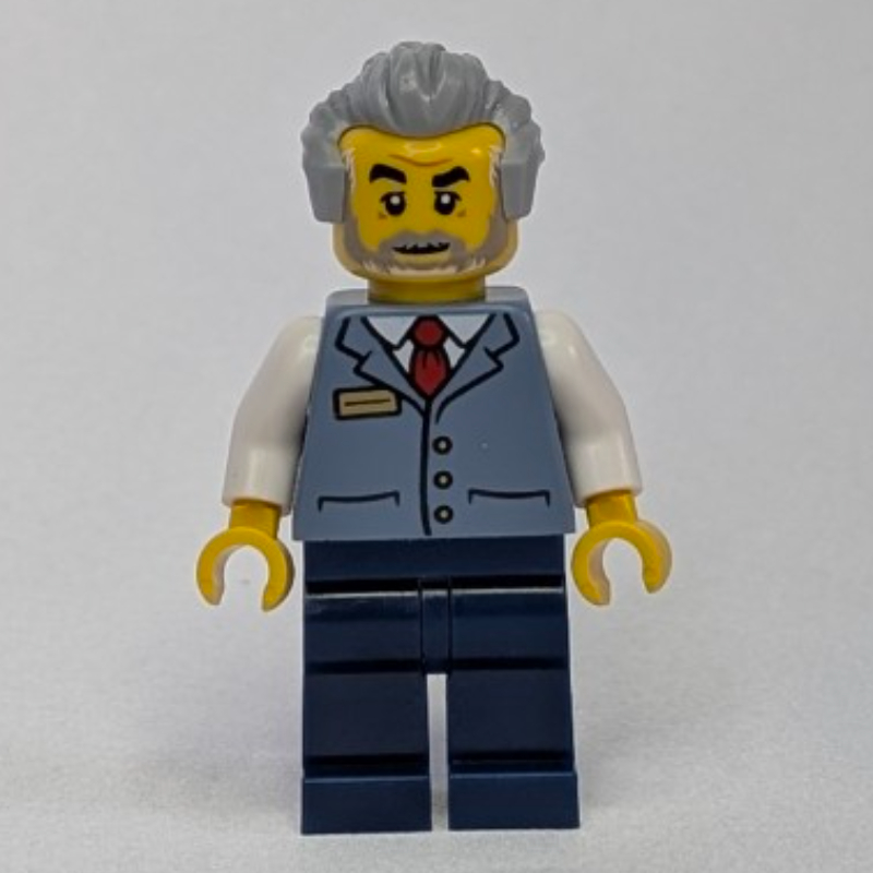 LEGO Train Operator, Sand Blue Vest, Dark Blue Legs (fig-016387)
