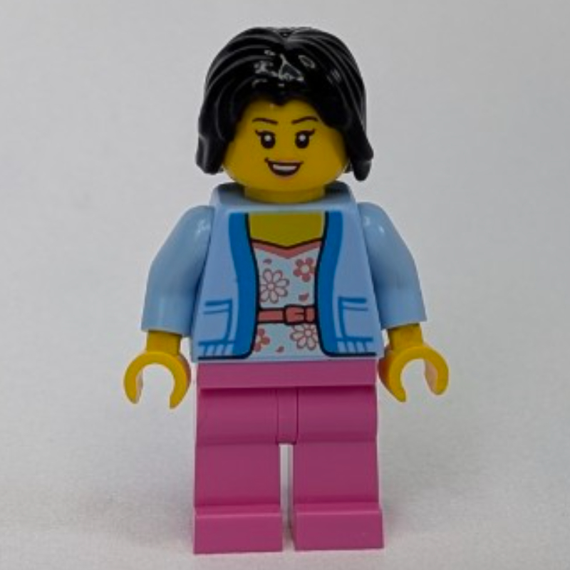 LEGO Woman, Bright Light Blue Sweater, Dark Pink Legs (fig-016388)