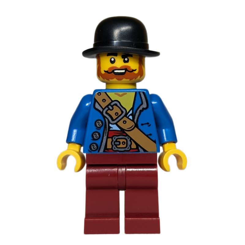 LEGO Robber, Blue Torso, Dark Red Legs, Black Hat (fig-016526)