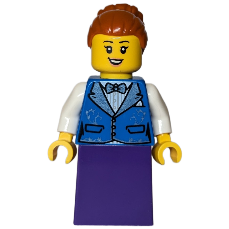 LEGO Passenger, Blue Torso, Dark Purple Dress, Dark Orange Hair (fig-016531)