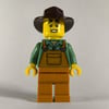Farmer, Medium Nougat Overalls, Dark Brown Hat