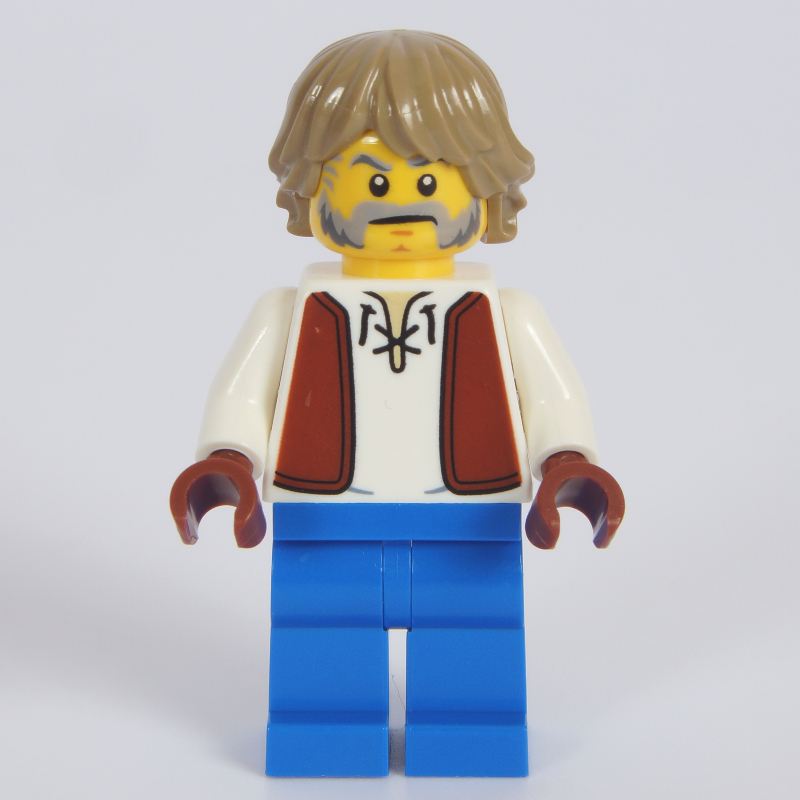 LEGO Villager, Man, Dark Brown Vest, Blue Legs, Dark Tan Hair (fig-016599)