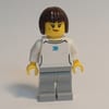 Race Driver, White Shirt, Light Bluish Gray Legs, Dark Brown Hair