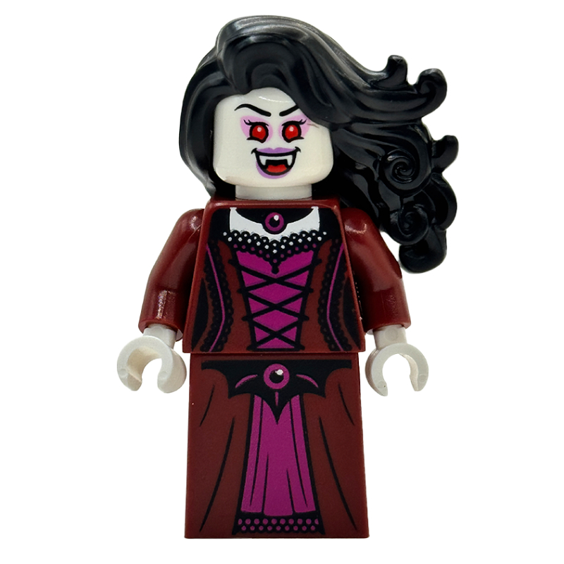 LEGO Vampire, Dark Red Dress, Black Hair (fig-016674)