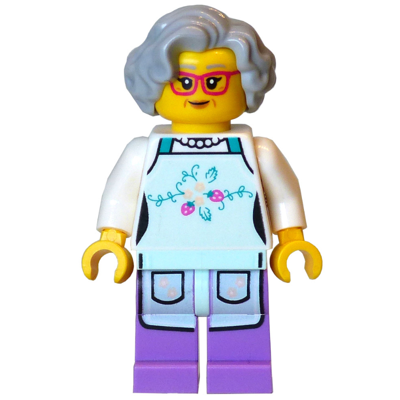 LEGO Cook, Light Aqua Apron, Light Bluish Grey Hair (fig-016706)