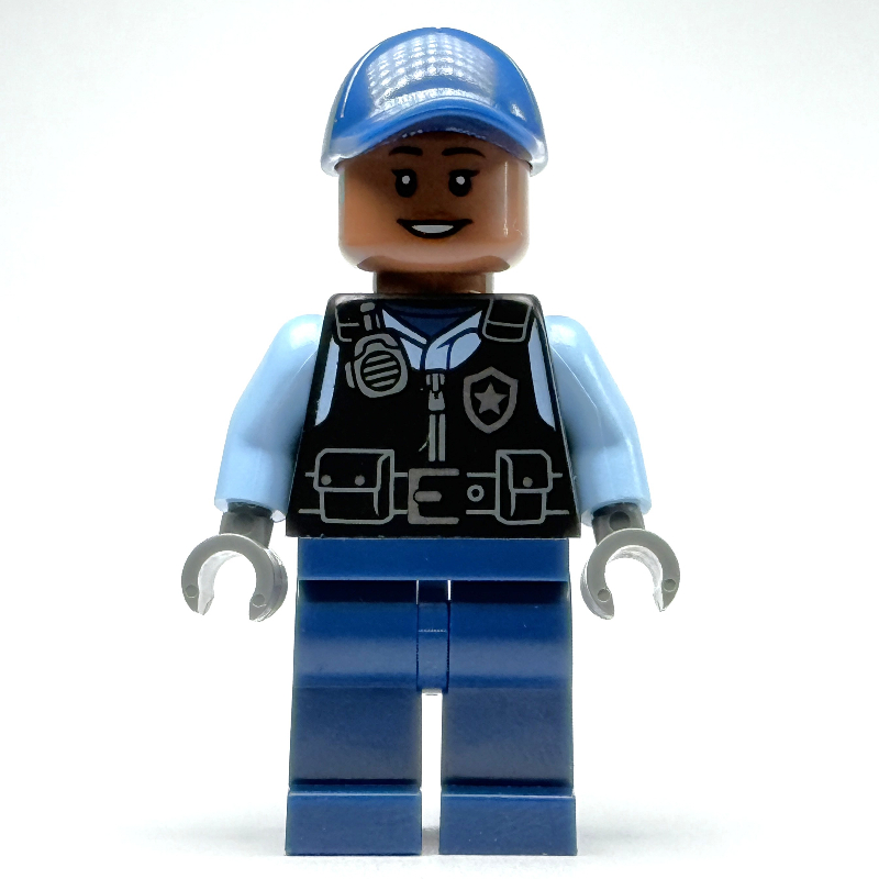 LEGO Security Guard, Black Vest, Dark Blue Legs (fig-016833)