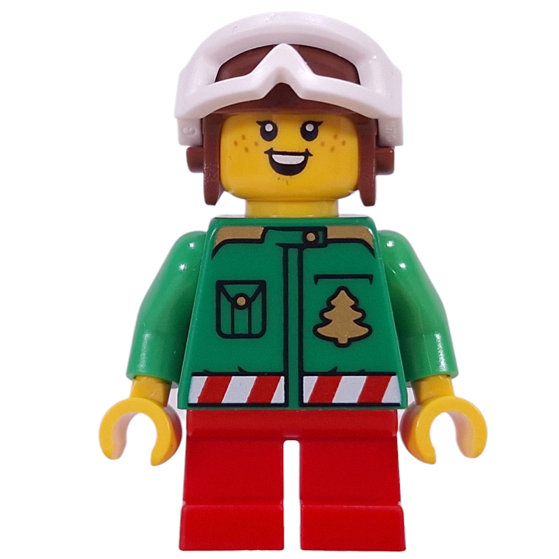 LEGO Elf - Bright Green Torso, Red Legs, Aviator Cap (fig-016882)