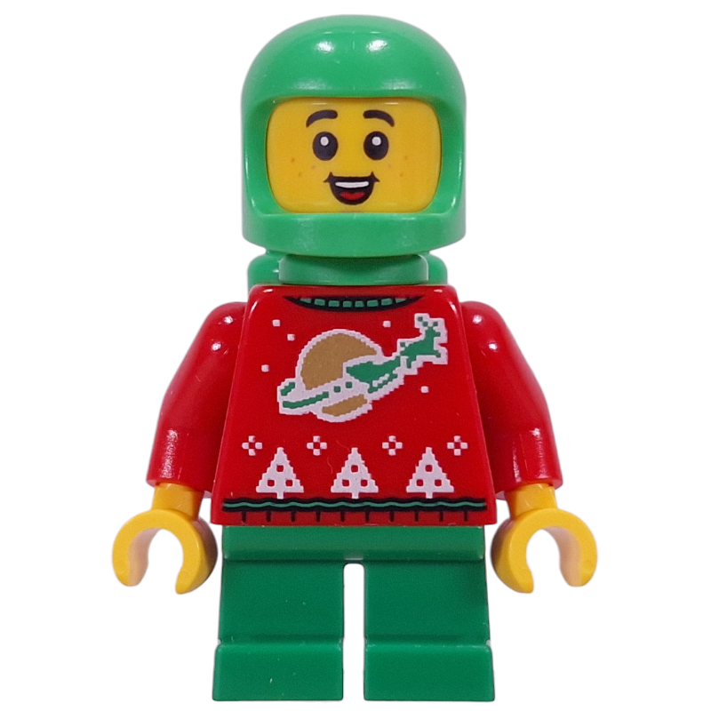 LEGO Elf - Red Torso, Green Legs, Space Helmet (fig-016883)