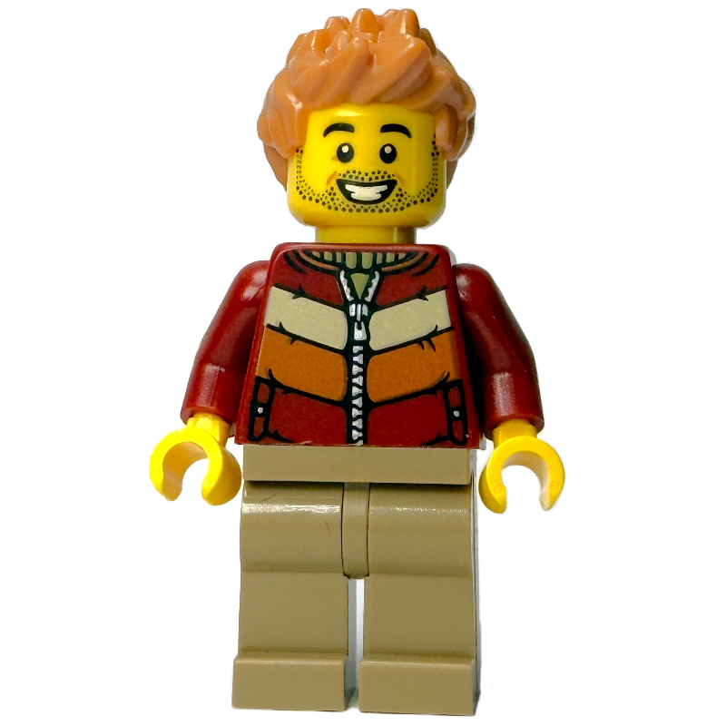 LEGO Dark Red Torso, Dark Tan Legs, Medium Nougat Hair (fig-016928)