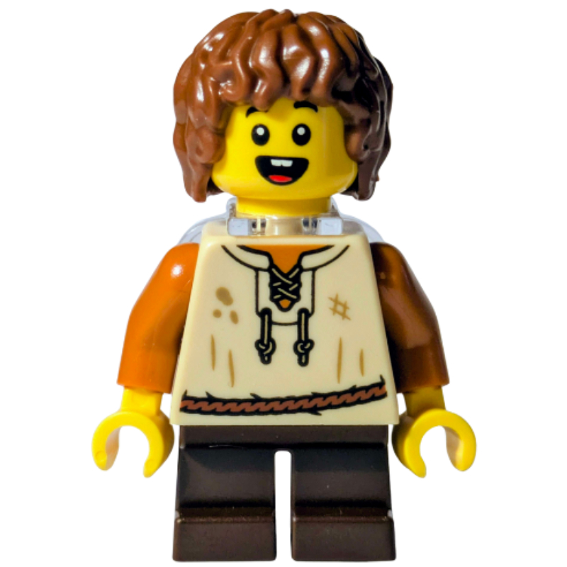 LEGO Elf, Tan Torso, Dark Brown Legs, Reddish Brown Hair, Neckbracket (fig-016966)