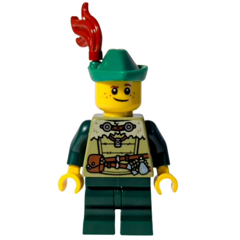 LEGO Elf, Olive Green Torso, Dark Green Medium Legs, Green Hat (fig-016967)