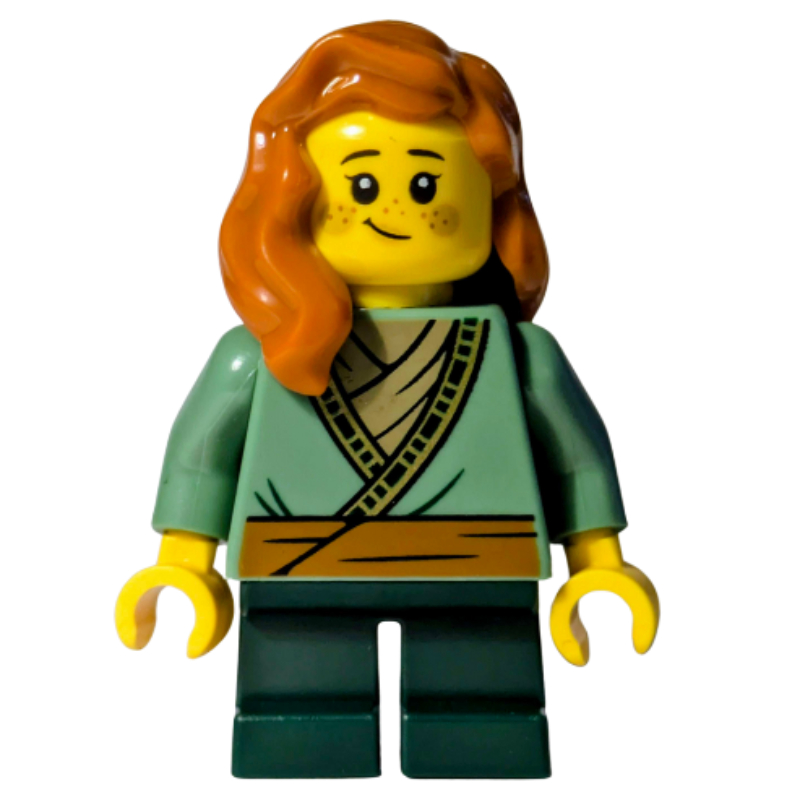 LEGO Elf, Sand Green Torso, Dark Green Legs, Dark Orange Hair (fig-016969)