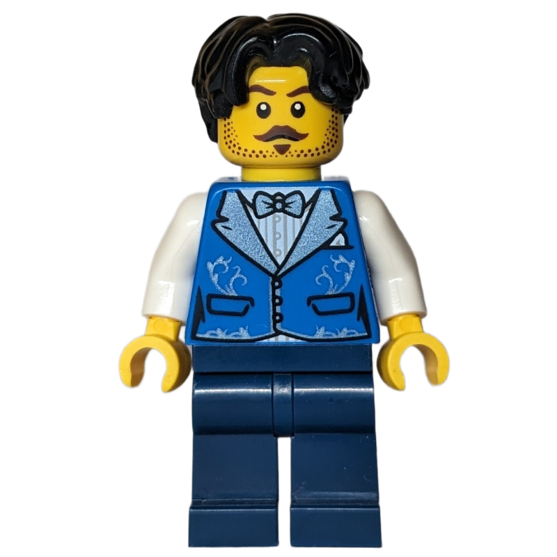 LEGO Man, Blue Torso, Dark Blue Legs, Black Hair (fig-016989)