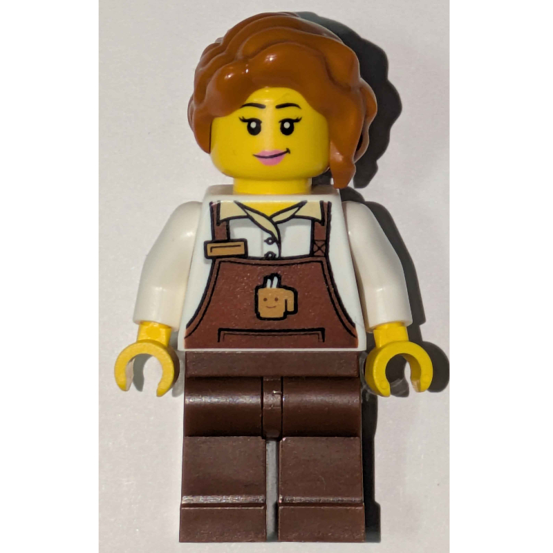 LEGO Barista, Reddish Brown Apron, Dark Orange Hair (fig-017010)