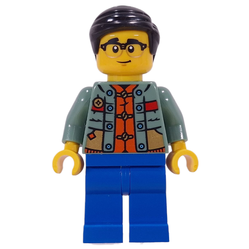 LEGO Dad, Sand Green Torso, Blue Legs Black Hair (fig-017045)