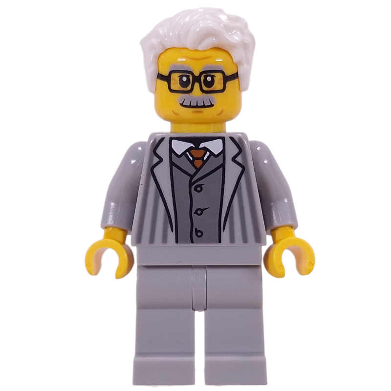 LEGO Grandpa, Light Bluish Grey Suit, White Hair (fig-017047)