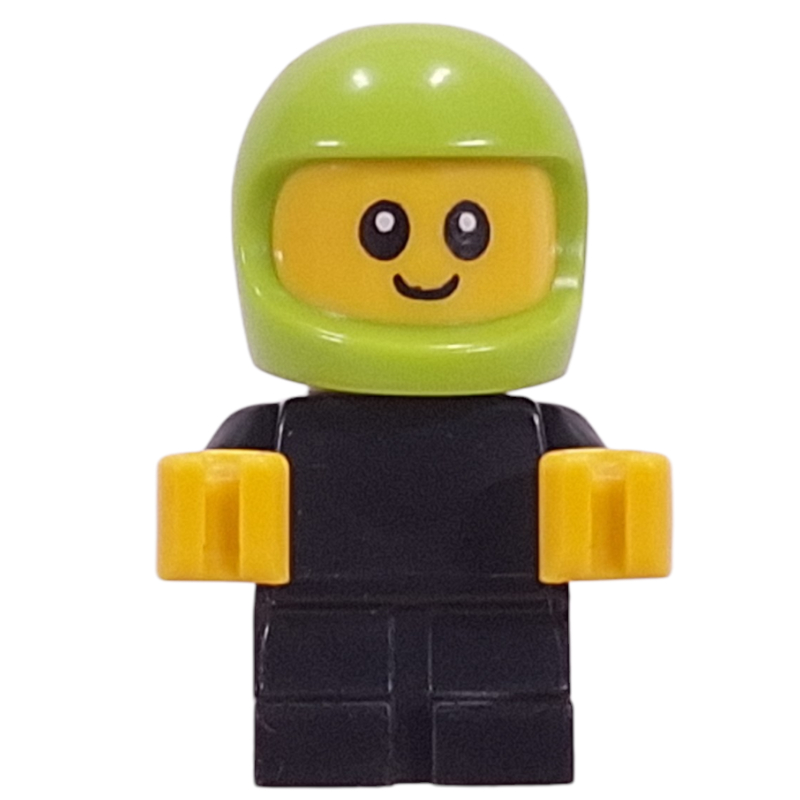 LEGO Baby, Racer, Black Body, Lime Helmet (fig-017089)