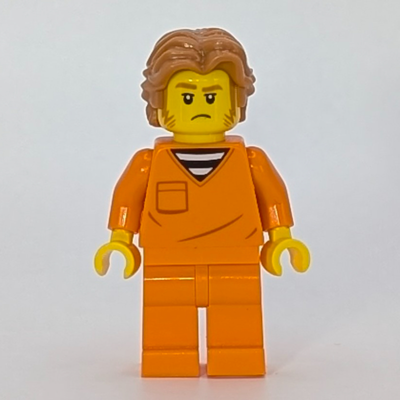 LEGO Criminal, Orange Prison Jumpsiut, Medium Nougat Hair (fig-017096)