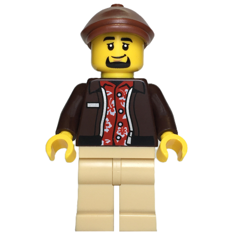 LEGO Taxi Driver, Dark Brown Jacket, Tan Legs, Reddish Brown Hat (fig-017099)