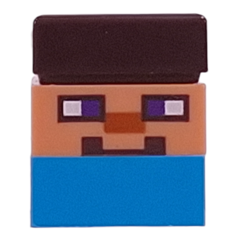 LEGO Micromob Steve, Dark Azure Legs, Dark Brown Hair (fig-017110)
