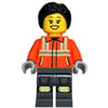 Construction Worker, Orange Safety Jacket, Dark Bluish Grey Legs, Black Hair