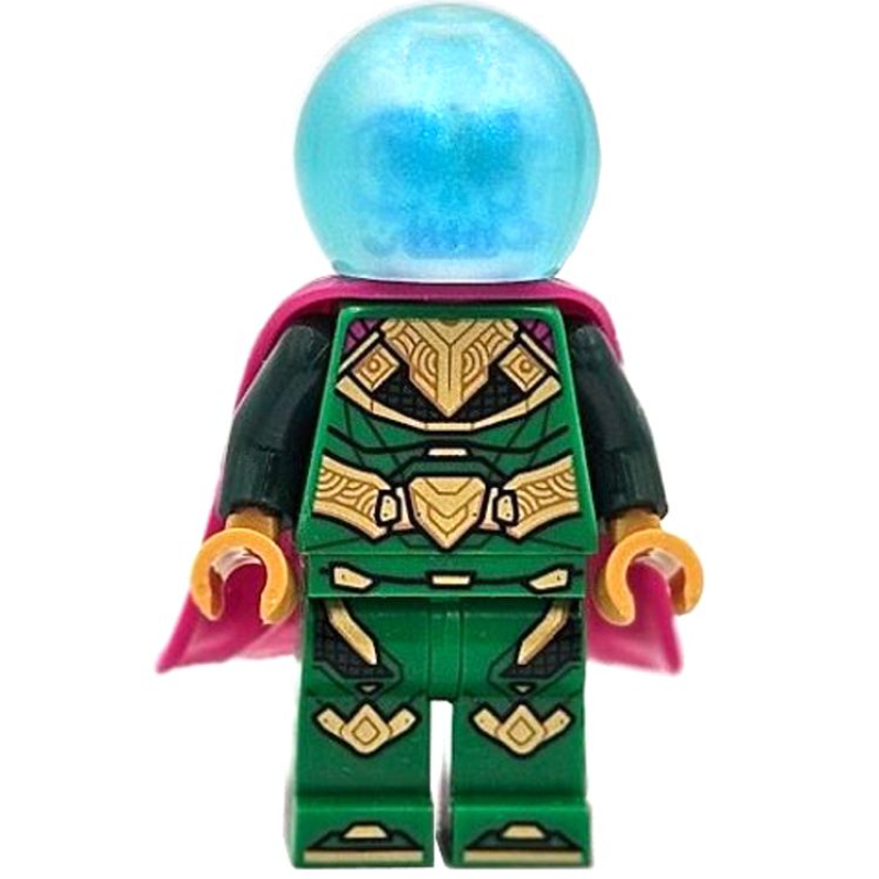 LEGO Mysterio, Green Outfit, Opal Trans-Light Blue Helmet, Plastic Cape (fig-017275)