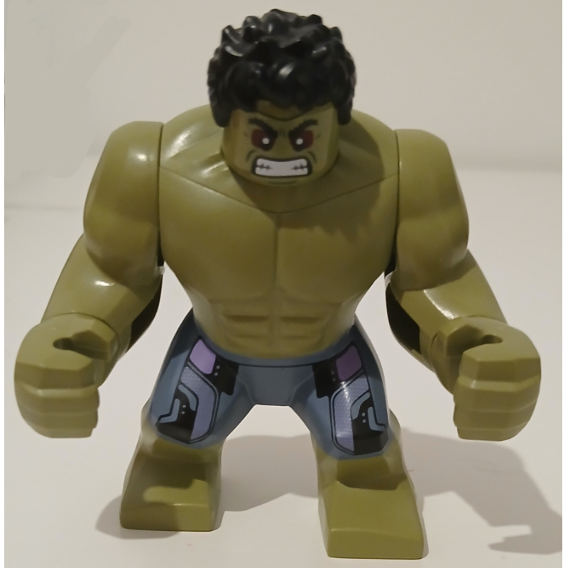 LEGO Hulk (Big Fig), Olive Green, Black Hair, Removable Head, Sand Blue Pants, Red Eyes (fig-017278)