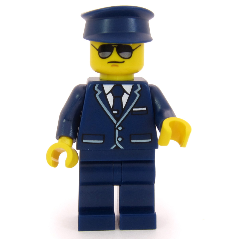 LEGO Pilot, Dark Blue Suit, Cap (fig-017295)