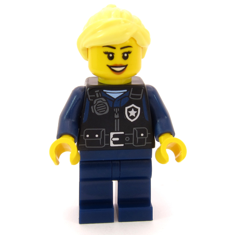 LEGO Airport Security, Black Torso, Dark Blue Legs, Bright Light Yellow Hair (fig-017297)