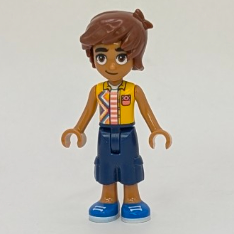 LEGO Leo, Bright Light Orange Vest, Dark Blue Pants (fig-017329)