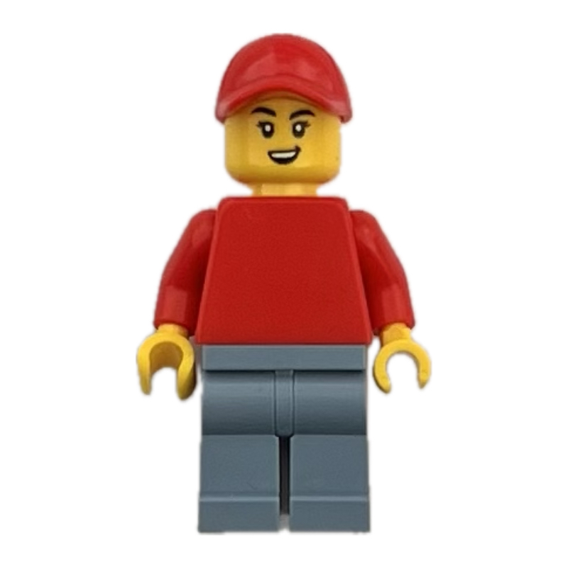 LEGO Red Torso, Sand Blue Legs, Red Cap (fig-017361)