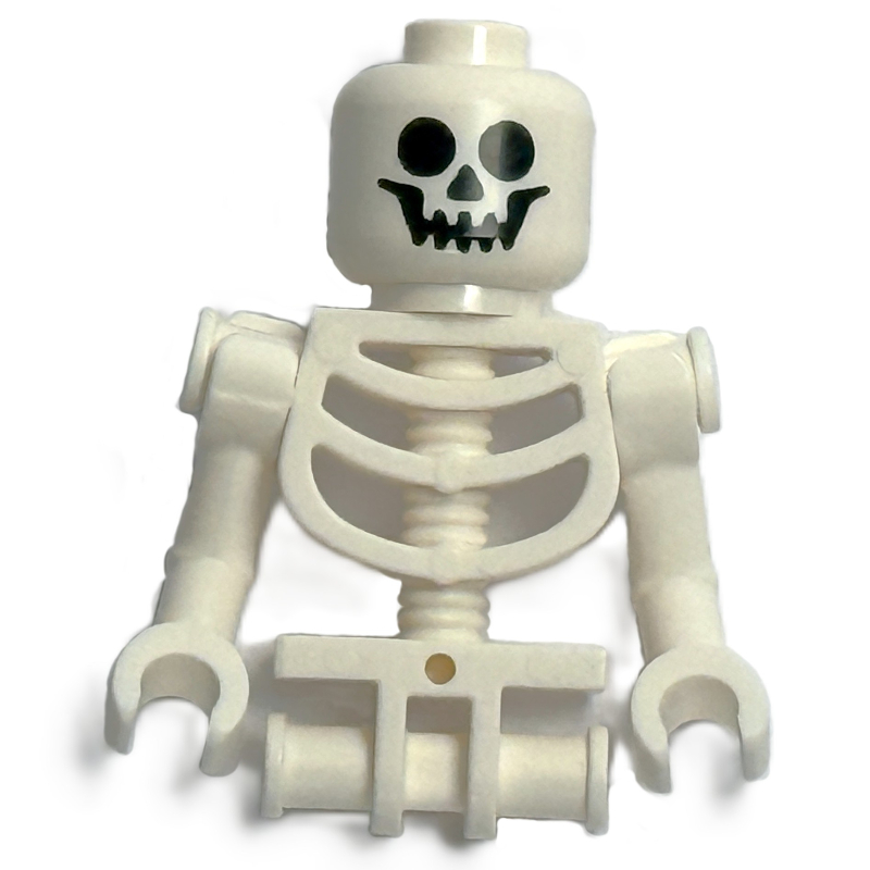 LEGO Skeleton, Standard Face, Bent Arms, Vertical Hand Clips, 78132 Torso, No Legs (fig-017367)
