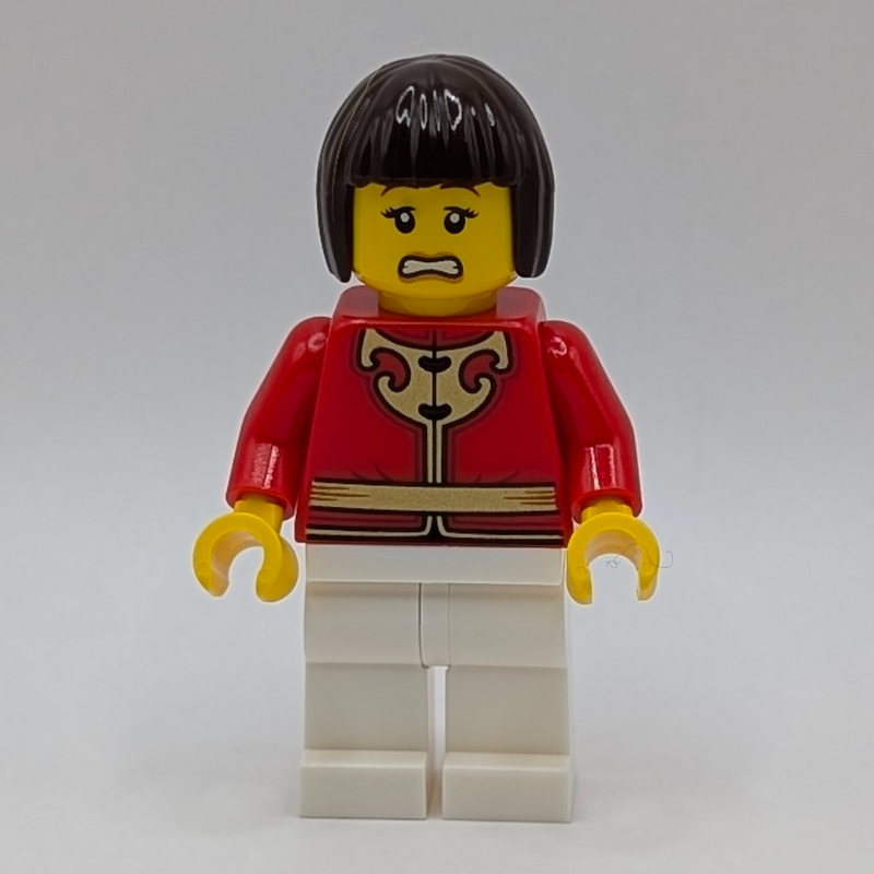 LEGO Dragon Operator, White Legs, Dark Brown Hair (fig-017370)
