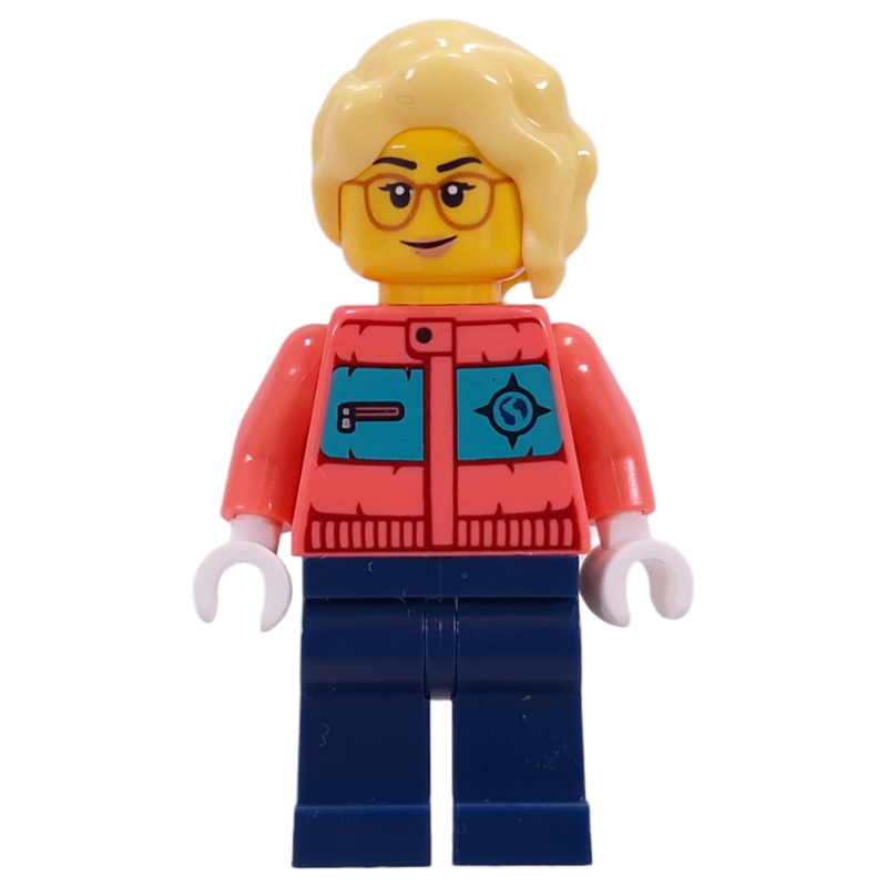 LEGO Arctic Explorer, Coral Torso, Dark Blue Legs, Bright Light Yellow Hair (fig-017378)