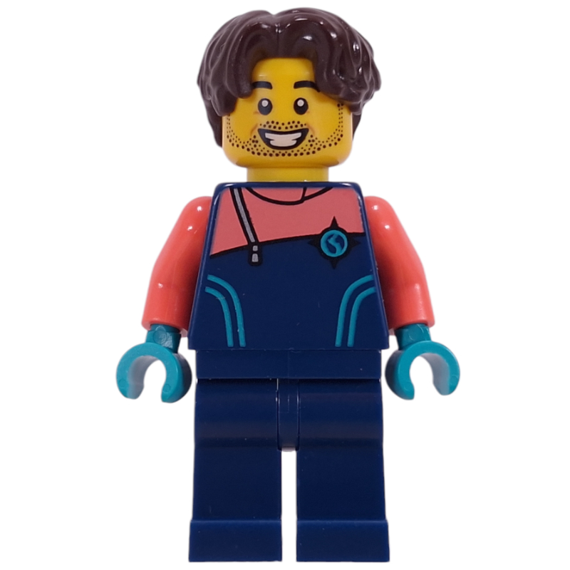 LEGO Arctic Explorer, Dark Blue Wetsuit, Dark Brown Hair (fig-017379)