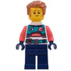 Astronaut, White Torso, Dark Blue Legs, Medium Nougat Hair