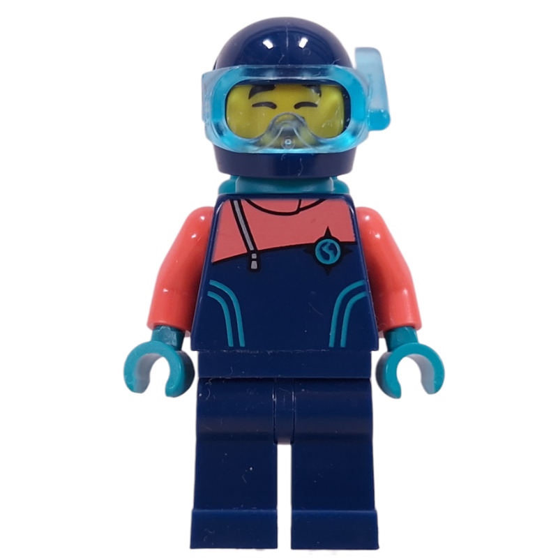 LEGO Arctic Explorer, Dark Blue Wetsuit, Helmet, Dark Turquoise Airtanks (fig-017385)