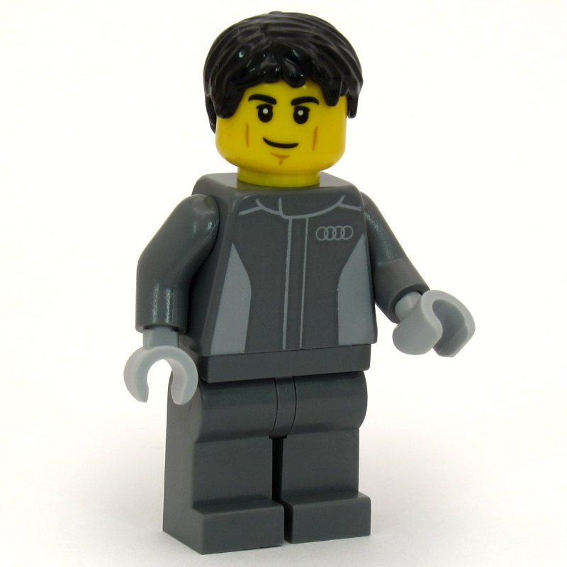 LEGO Audi Revolut F1 Driver, Black Hair (fig-017478)