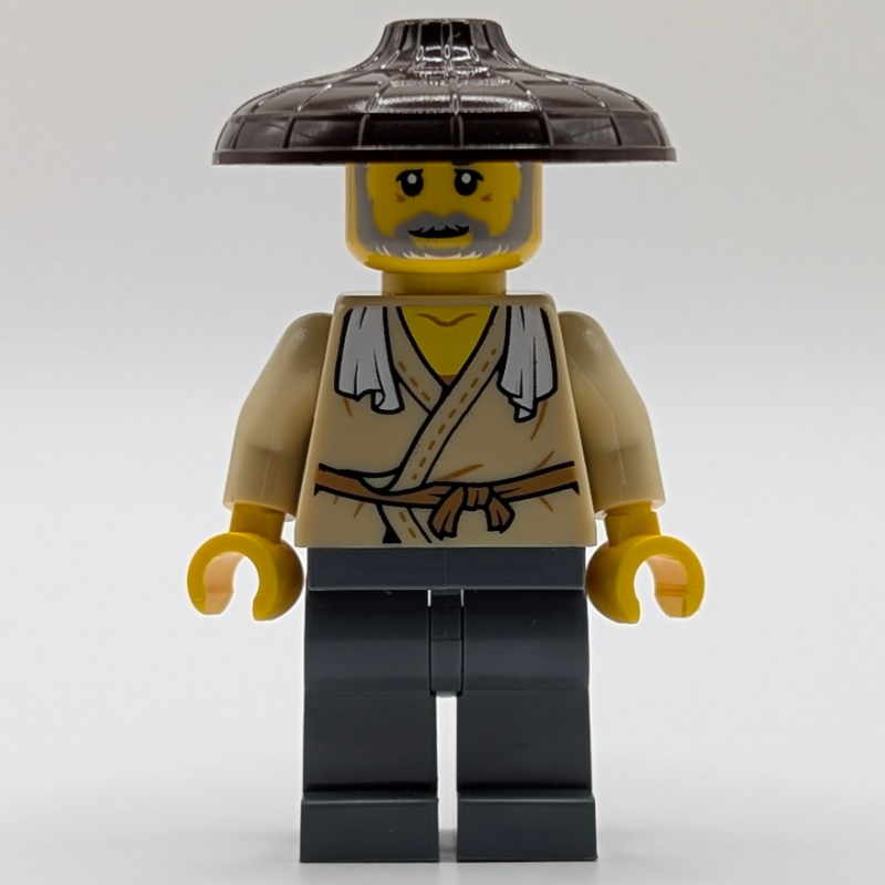 LEGO Tan Robes, Dark Bluish Grey Legs, Dark Brown Hat (fig-017607)