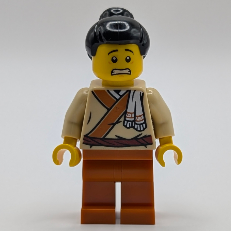 LEGO Tan Robes, Dark Orange Legs, Black Bun (fig-017608)