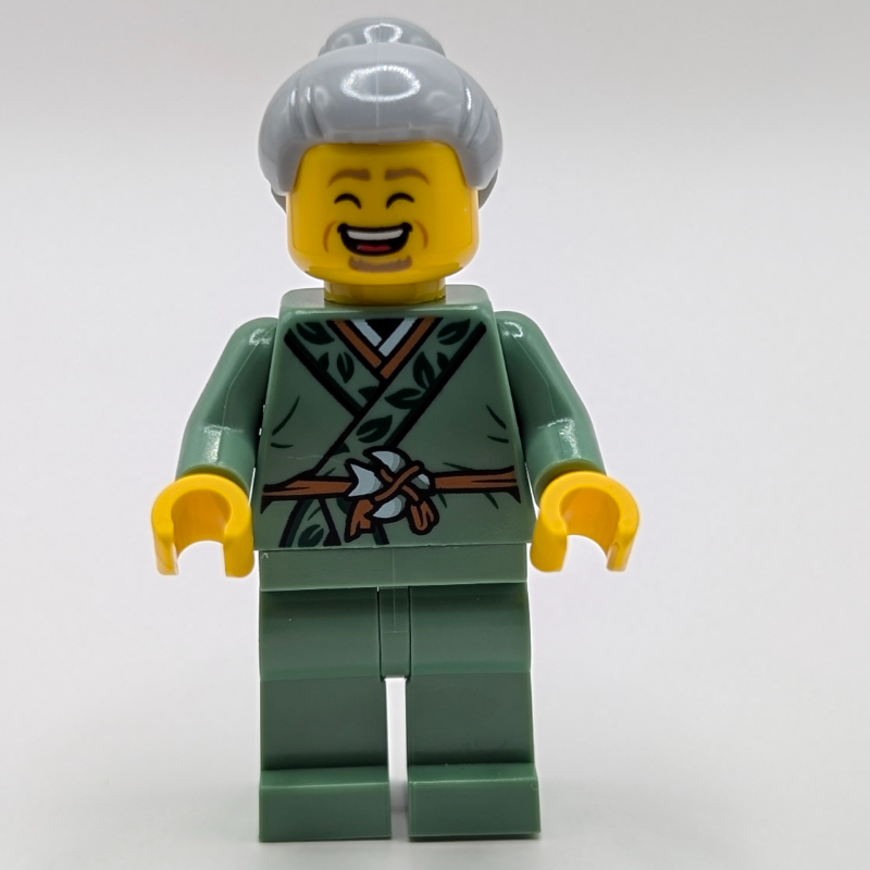 LEGO Sand Green Robes, Light Bluish Grey Hair (fig-017611)