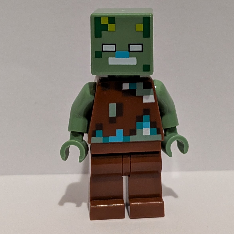 LEGO Zombie, Sand Green Head (Drowned) (fig-017679)