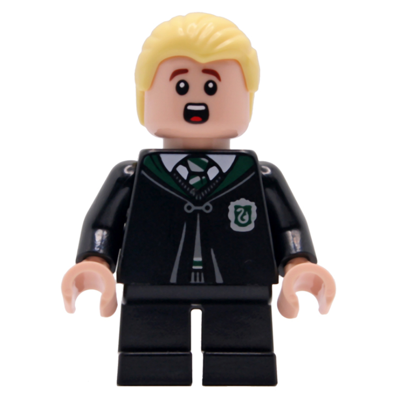 LEGO Draco Malfoy, Closed Long Slytherin Robe, Short Black Legs (fig-017723)