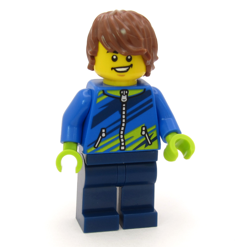 LEGO Mountain Biker, Blue Jacket, Dark Blue Legs (fig-017763)