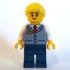 Train Conductor, Sand Blue Vest, Dark Blue Legs, Bright Light Yellow Hair