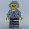 Man, Light Bluish Gray Cardigan, Dark Brown Legs, Light Bluish Gray Hair