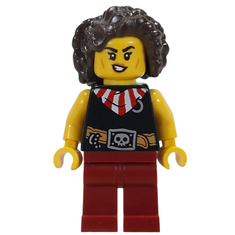 Pirate, Black Vest, Dark Red Legs, Dark Brown Hair