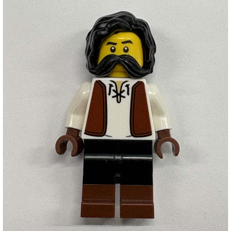 LEGO Sailmaker, White Torso, Black Legs, Black Hair (fig-017953)