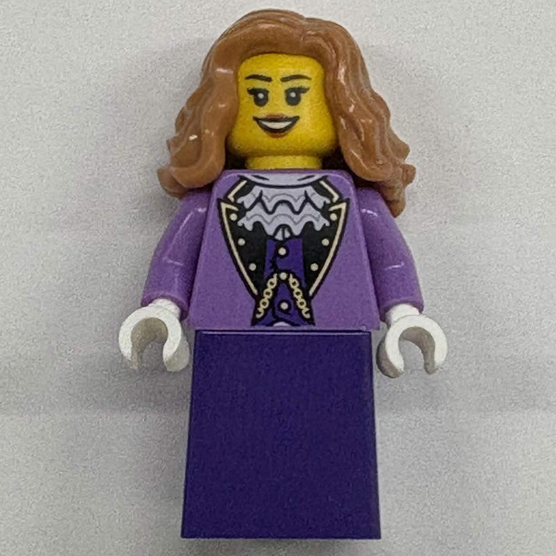 LEGO Captain's Daughter, Medium Lavender Torso, Dark Purple Dress, Medium Nougat Hair (fig-017955)
